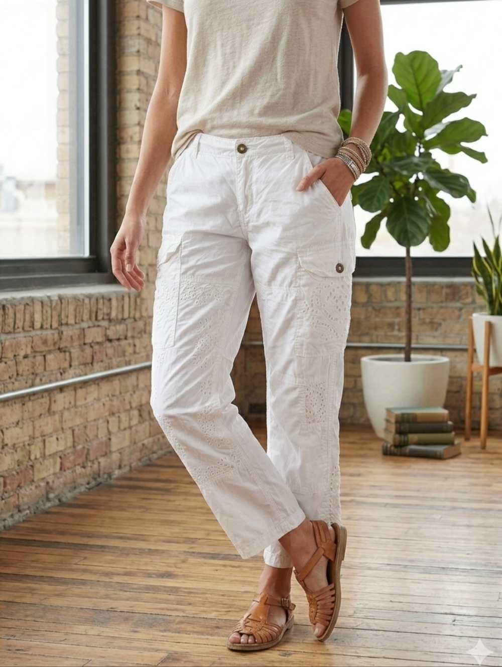 Da Nang Surplus Indochine Embroidered Cargo Pants Rehemmed 29"